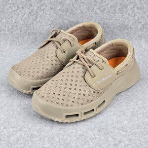 Soft Science Boat Shoes Mens 9 The Fin Beige Mesh Fishing Comfort Breathable